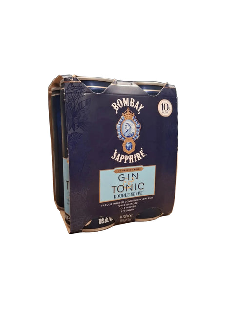 Bombay Sappie Gin & Tonic Double Serve 4 Pack on White Background