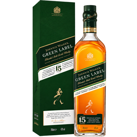 Johnnie Walker Green Label 700mL on white background