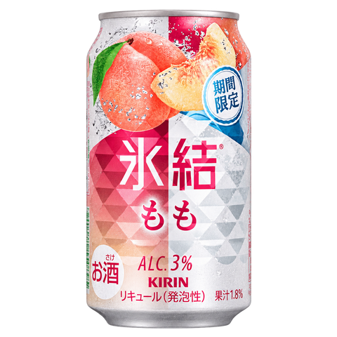 Kirin Hyoketsu Peach 3% 350mL on white background