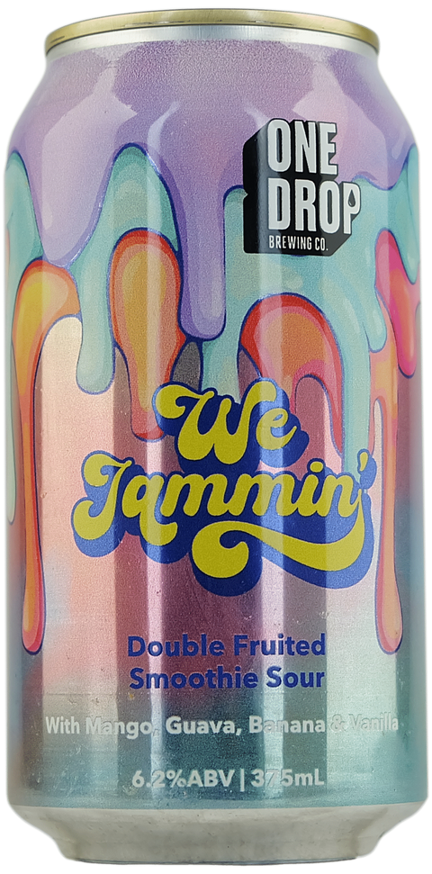 One Drop Brewing Co. can with colorful design and text on a white background