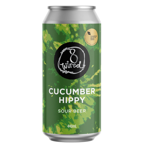 Sessions Box Hill 8 Wired Cucumber Hippy Sour Beer 4% 440mL on white background
