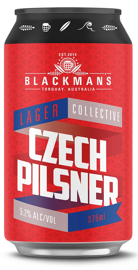 Sessions Box Hill Blackmans Czech Pilsner 5.2% 375mL on white background