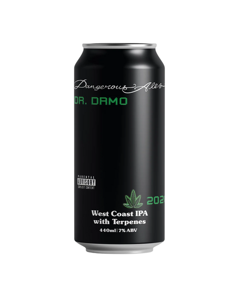 Sessions Box Hill Dangerous Ales Dr Damo WCIPA with Terpenes 7% 440mL on white background