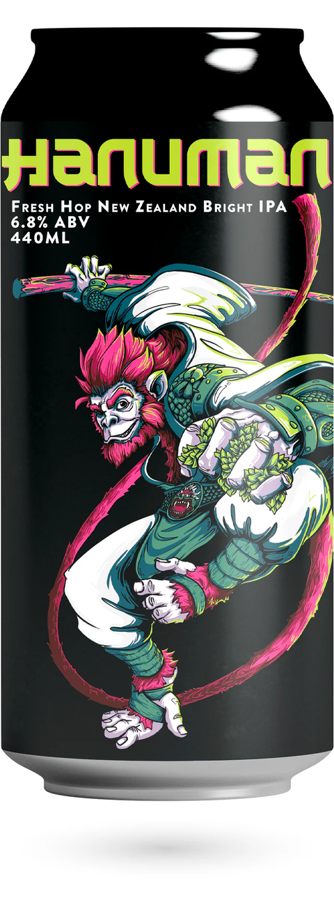 Sessions Box Hill Double Vision Hanuman Fresh Hip NZ IPA 6.8% 440mL on white background