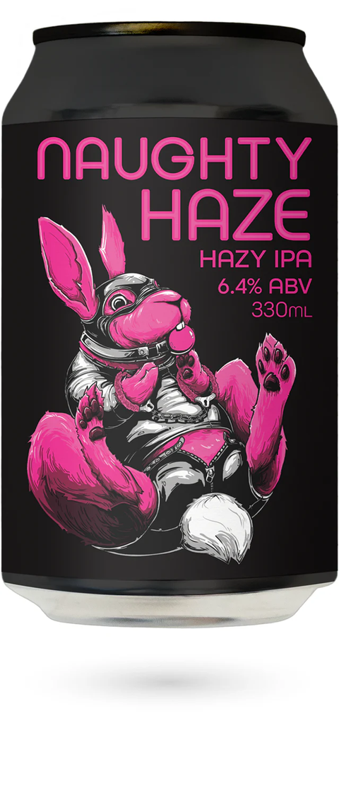 Sessions Box Hill Double Vision Naughty Haze Hazy IPA 6.4% 330mL on white background