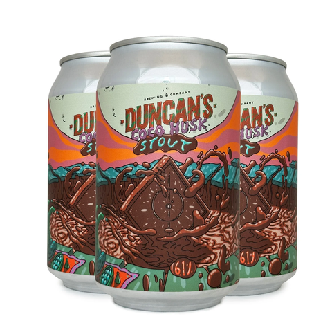 Sessions Box Hill Duncan's Coco Husk Stout 6.1% 330mL on white background
