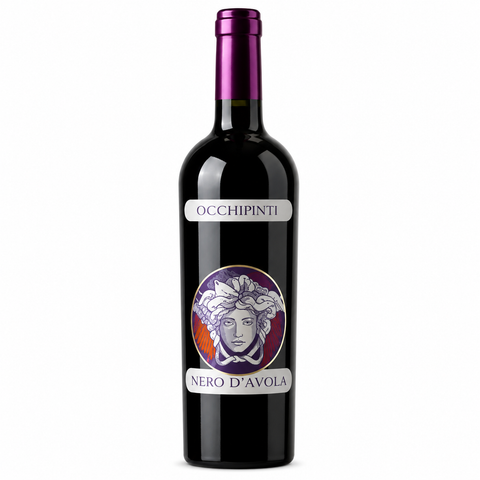 Sessions Box Hill Feudi Pisciotto Nero d'Avola Versace 20 750mL on white background
