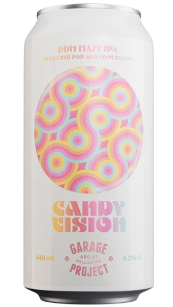 Sessions Box Hill Garage Project Candy Vision DDM Hazy IPA 6.2% 440mL on white background