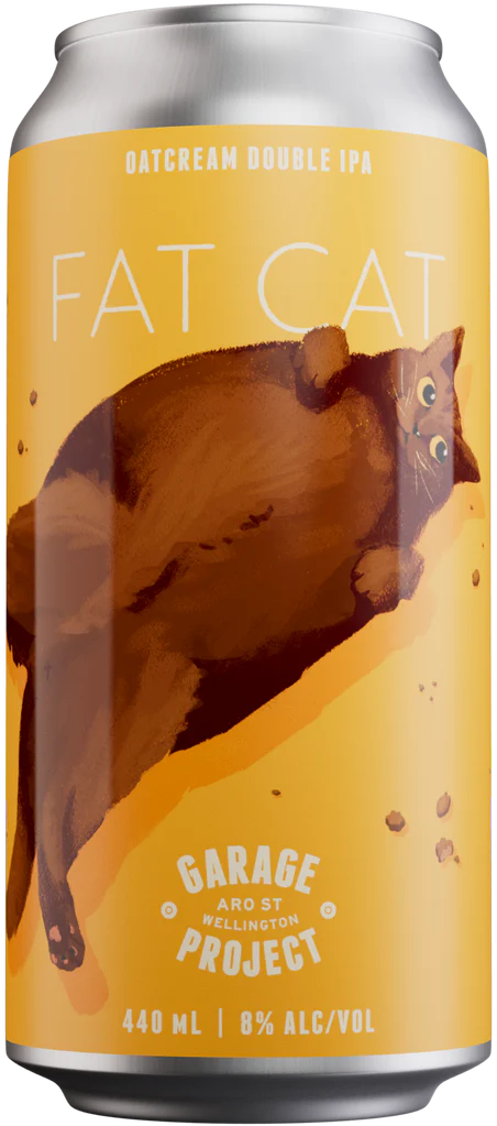 Sessions Box Hill Garage Project Fat Cat Oatcream DIPA 8% 440mL on white background