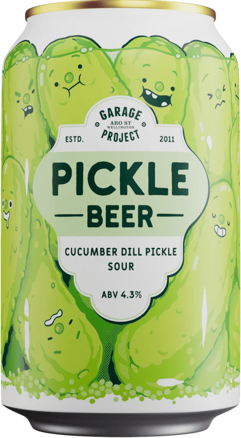 Sessions Box Hill Garage Project Pickle Beer Sour 4.3% 330mL on white background