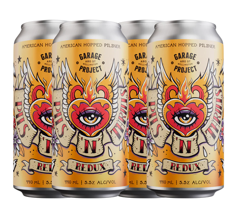 Sessions Box Hill Garage Project Pils N Thrills American Hopped Pilsner 5.5% 440mL on white background