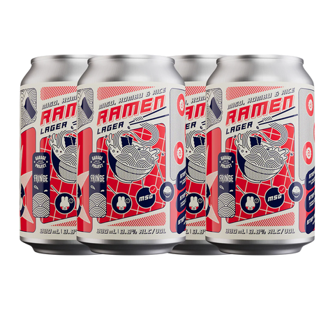 Sessions Box Hill Garage Project Ramen Lager 3.8% 330mL on white background