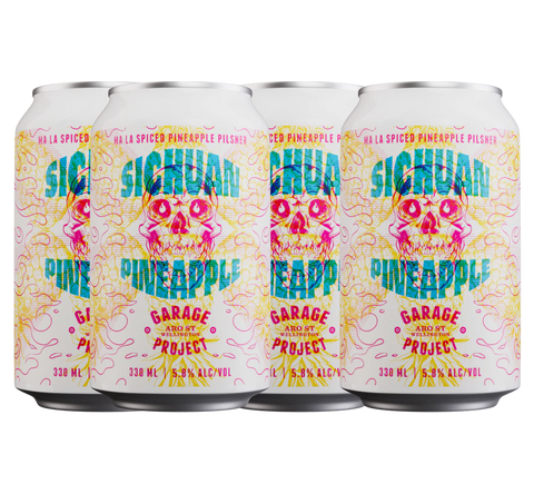 Sessions Box Hill Garage Project Sichuan Pineapple 5.8% 330mL on white background