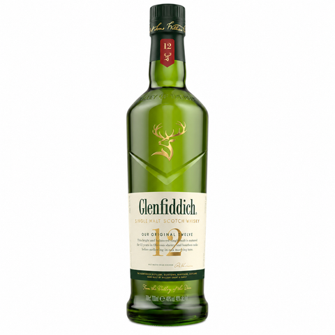 Sessions Box Hill Glenfiddich 12YO Whisky 40% 700mL on white background
