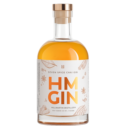 Sessions Box Hill HM Gin Seven Spice Chai Gin 500mL on white background