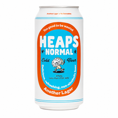 Sessions Box Hill Heaps Normal Another Lager 0.5% 375mL on white background