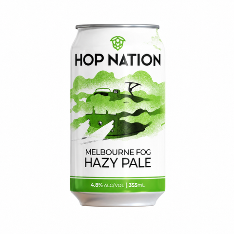 Sessions Box Hill Hop Nation MELBFOG H/PALE 4.8% 355mL on white background