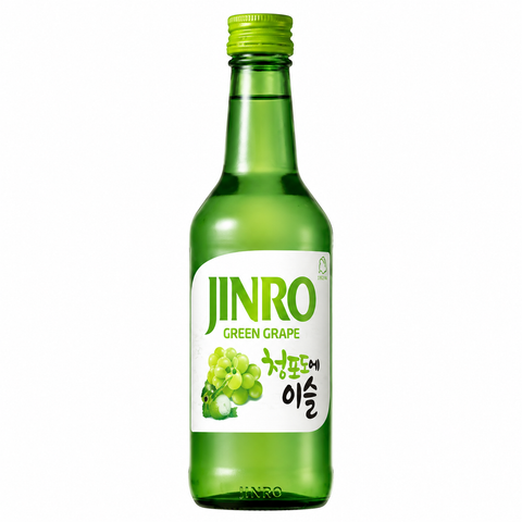Sessions Box Hill Jinro Soju Green Grape 13% 360mL on white background