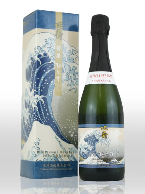 Sessions Box Hill Kikuizumi Hitosuji Hokusai Sparkling Sake 720mL on white background