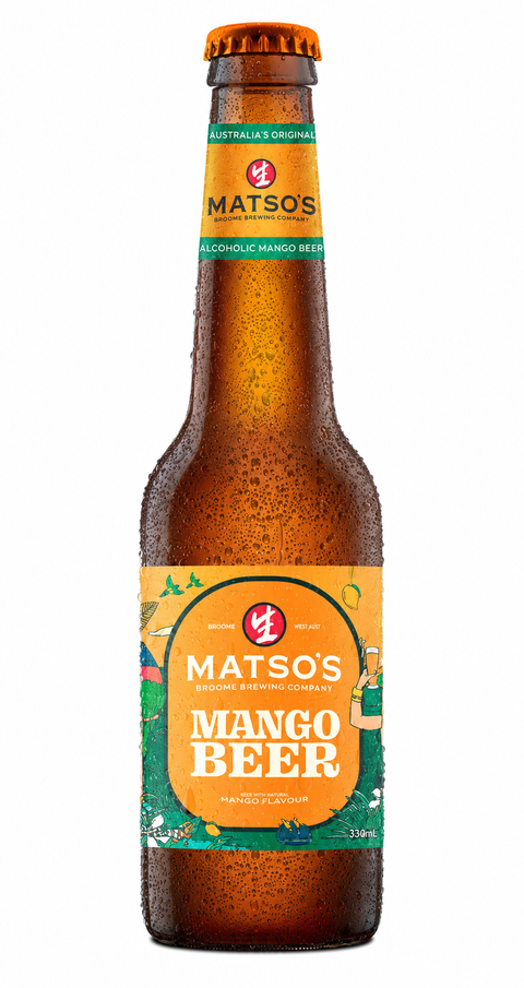 Sessions Box Hill Matso's Mango Beer 4.5% 330mL on white background