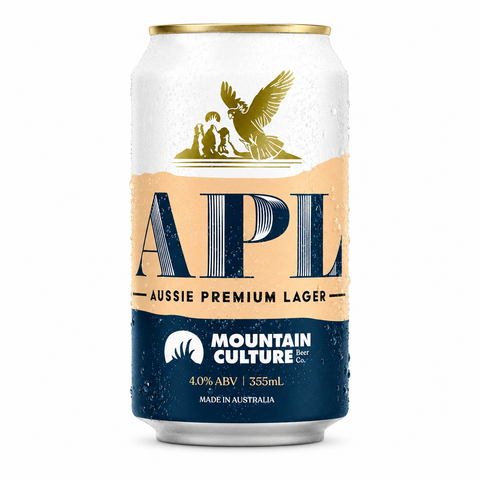 Sessions Box Hill Mountain Culture Aussie Pale Lager 4% 355mL on white background