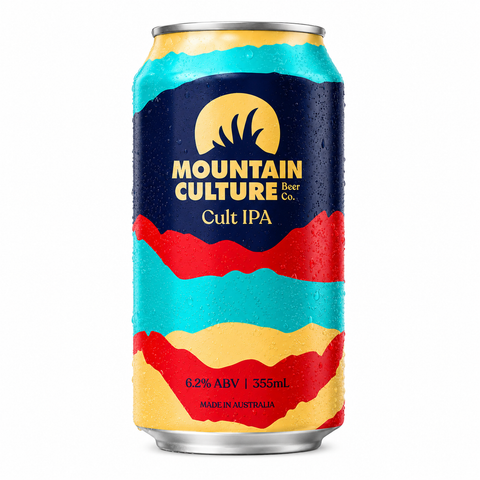 Sessions Box Hill Mountain Culture Cult IPA 6.2% 355mL on white background
