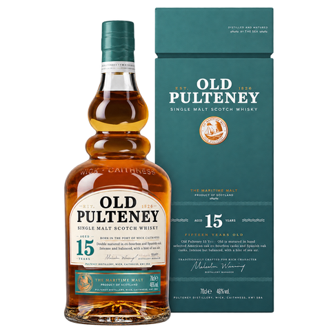 Sessions Box Hill Old Pulteney 15YO 46% 700mL on white background
