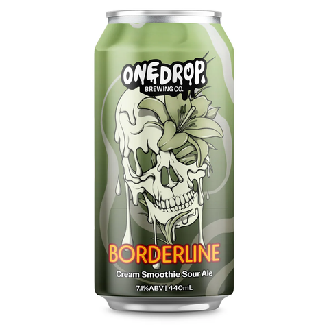 Sessions Box Hill One Drop Borderline Cream Smoothie Sour Ale 7.1% 440mL on white background