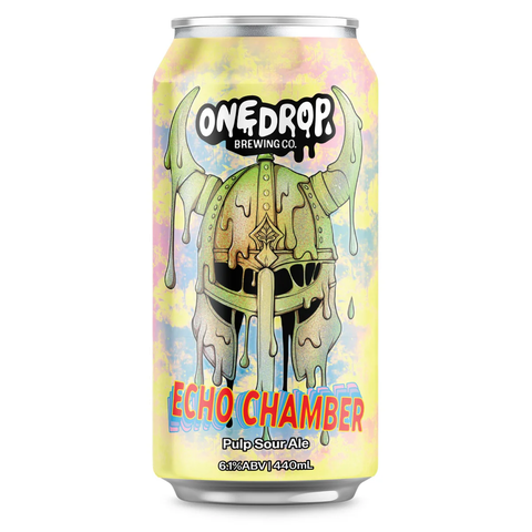 Sessions Box Hill One Drop Echo Chamber Pulp Sour Ale 6.1% 440mL on white background