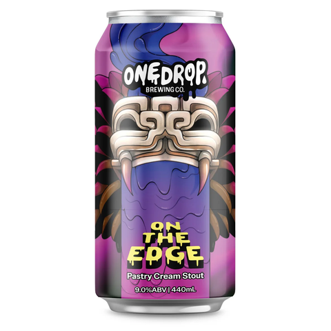 Sessions Box Hill One Drop On The Edge Pastry Cream Stout 9% 440mL on white background