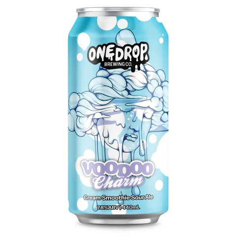 Sessions Box Hill One Drop Voodoo Charm Cream Smoothie Sour Ale 7.8% 440mL on white background