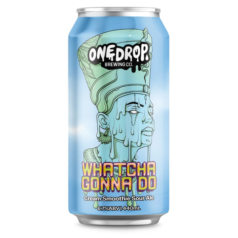 Sessions Box Hill One Drop Whatcha Gonna Do Cream Smoothie Sour Ale 6.7% 440mL on white background
