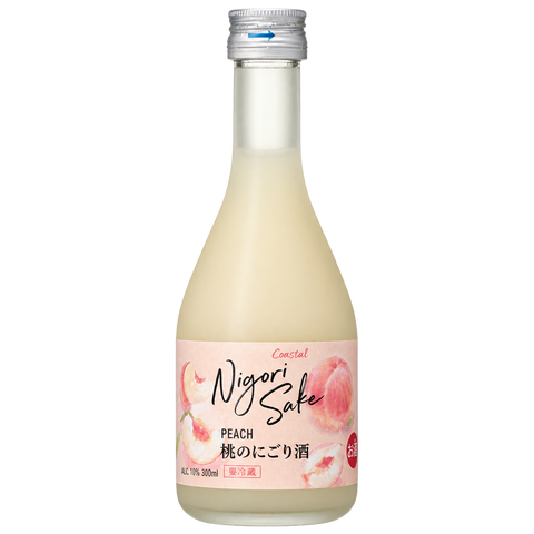 Sessions Box Hill Ozeki Peach Nigori Sake 7% 300mL on white background