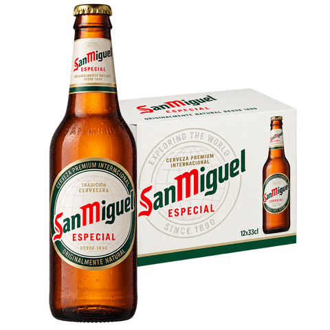 Sessions Box Hill San Miguel Especial Lager 5.4% 330mL on white background