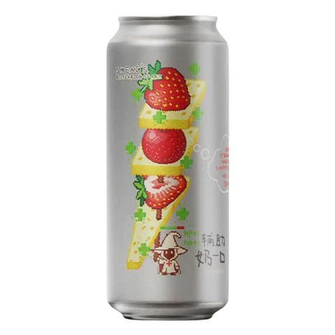 Sessions Box Hill Sheng Beer Strawberry Hawthorn Smoothie Sour 3% 500mL on white background