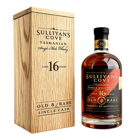 Sessions Box Hill Sullivans Cove AMR CSK 16YO Whisky 700mL on white background