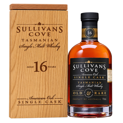 Sessions Box Hill Sullivans Cove American Oak Single Cask Whisky 47.6% 700mL on white background
