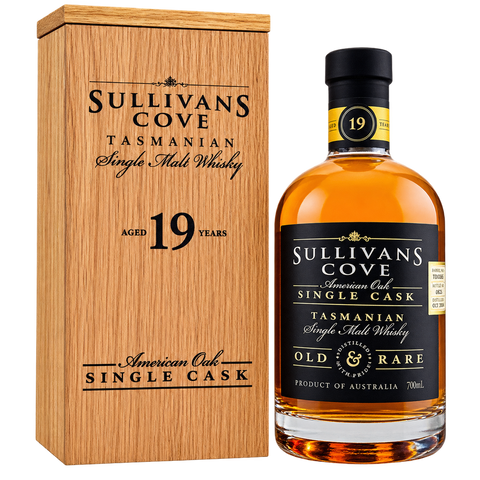 Sessions Box Hill Sullivans Cove FRE Cask 19YO 700mL on white background