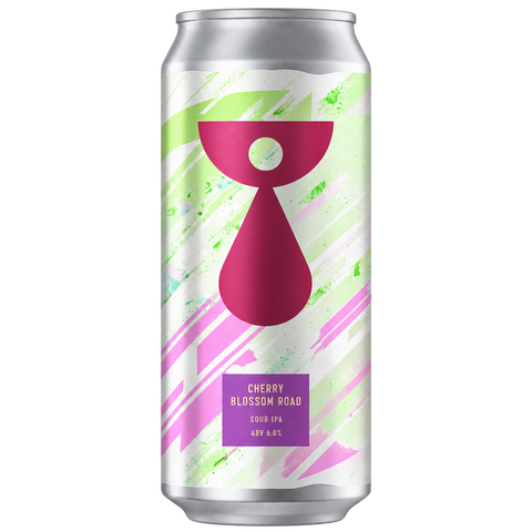 Sessions Box Hill Teenage Cherry Blossom Road Sour IPA 6% 500mL on white background