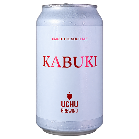 Sessions Box Hill UCHU Kabuki Smoothie Raspberry Sour Ale 5% 350mL on white background