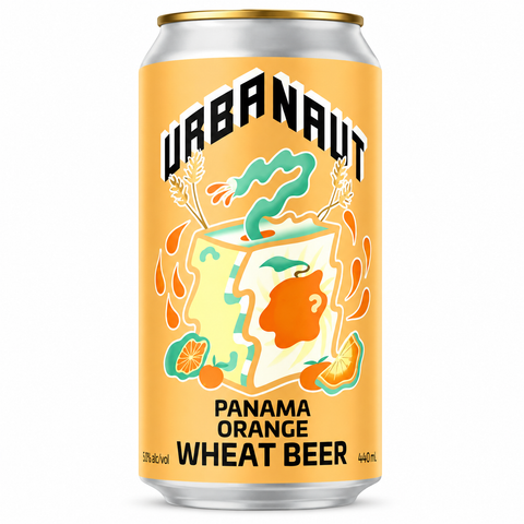 Sessions Box Hill Urbanaut Panama Orange Wheat Beer 5.5% 440mL on white background