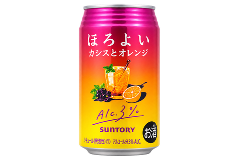 Suntory Horoyoi Cassis Orange 3% 350mL on white background