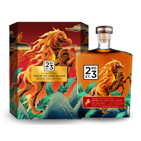23rd Street Year of the Horse Australian Single Malt Whisky 700mL — Tawny Cask Richness, Bottled with Lift