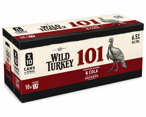 Wild Turkey 101 6.5% 375mL 10PK on white background