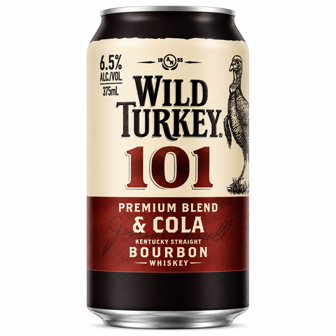 Wild Turkey & Cola 101 Can 375mL on white background